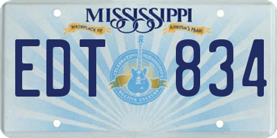 MS license plate EDT834