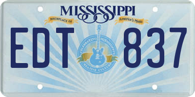 MS license plate EDT837
