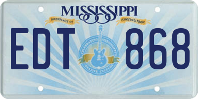 MS license plate EDT868