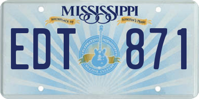 MS license plate EDT871