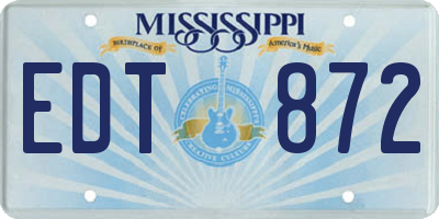 MS license plate EDT872