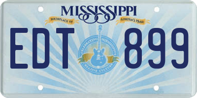MS license plate EDT899