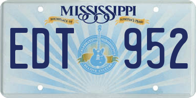 MS license plate EDT952