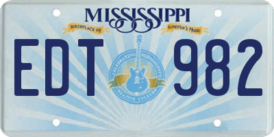 MS license plate EDT982