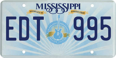 MS license plate EDT995