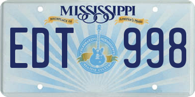 MS license plate EDT998