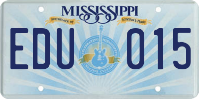 MS license plate EDU015