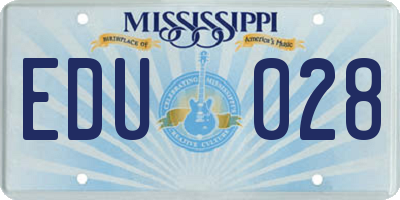 MS license plate EDU028