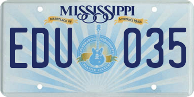 MS license plate EDU035