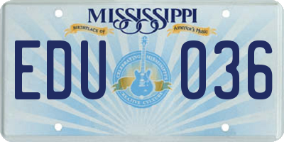 MS license plate EDU036