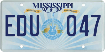 MS license plate EDU047