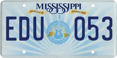 MS license plate EDU053