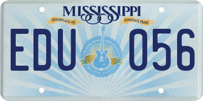 MS license plate EDU056