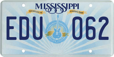 MS license plate EDU062