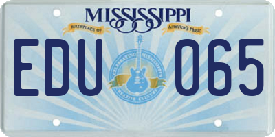 MS license plate EDU065