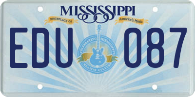 MS license plate EDU087