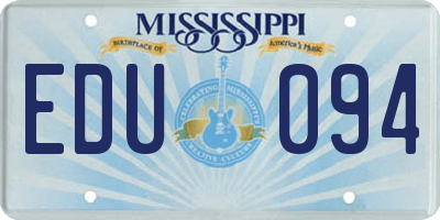 MS license plate EDU094