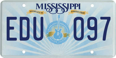 MS license plate EDU097