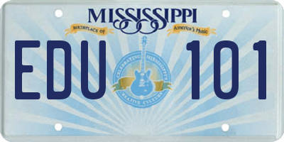 MS license plate EDU101
