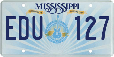 MS license plate EDU127