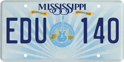 MS license plate EDU140