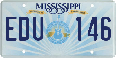 MS license plate EDU146