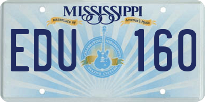 MS license plate EDU160