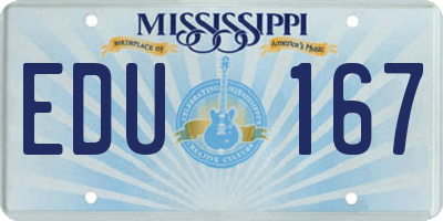 MS license plate EDU167