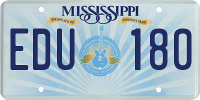 MS license plate EDU180