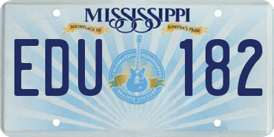 MS license plate EDU182