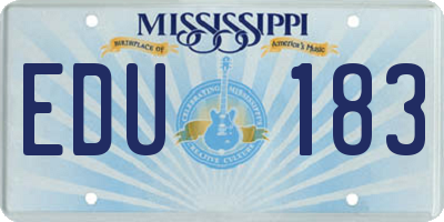 MS license plate EDU183