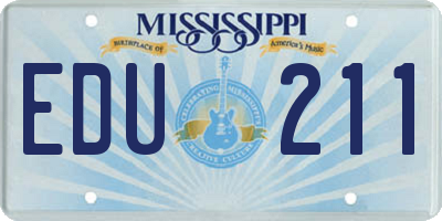 MS license plate EDU211