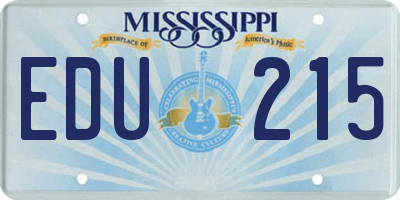 MS license plate EDU215