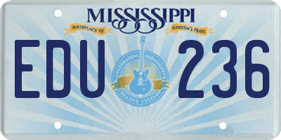 MS license plate EDU236