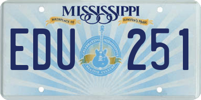 MS license plate EDU251
