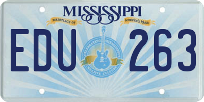 MS license plate EDU263