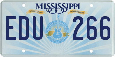 MS license plate EDU266
