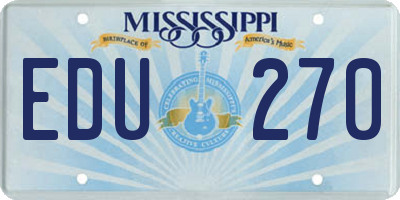 MS license plate EDU270