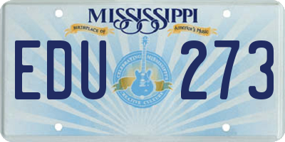 MS license plate EDU273