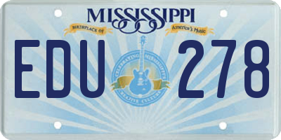 MS license plate EDU278