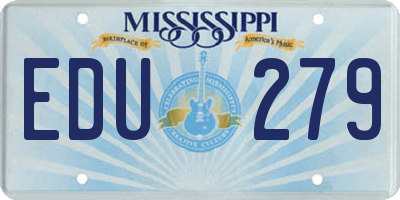 MS license plate EDU279