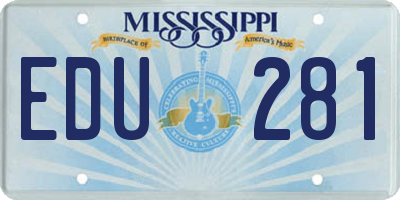 MS license plate EDU281