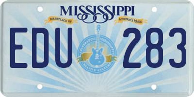 MS license plate EDU283
