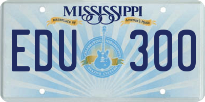 MS license plate EDU300