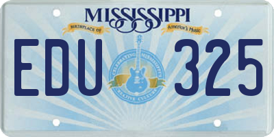 MS license plate EDU325
