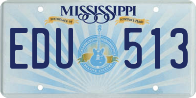 MS license plate EDU513