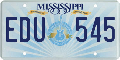 MS license plate EDU545