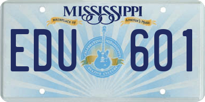 MS license plate EDU601