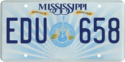 MS license plate EDU658