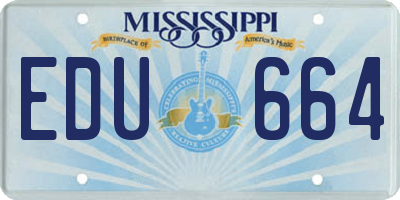 MS license plate EDU664